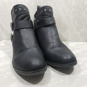 Black Faux Leather Ankle Boots Size 11